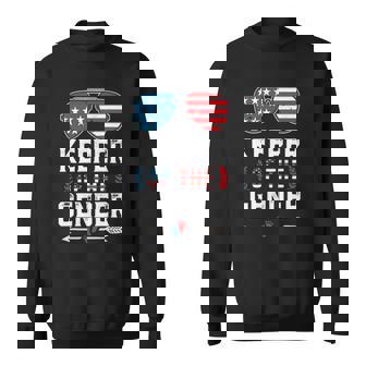 Keeper Of The Gender Reveal 4Th Of July Us Flag Sunglasses Sweatshirt | Mazezy