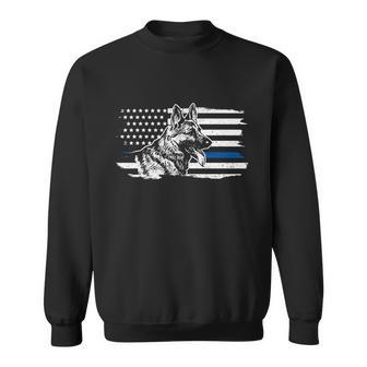 Kfunny Gift9 Unit German Shepherd Dog Thin Blue Line Patriotic Police Gift Sweatshirt - Monsterry