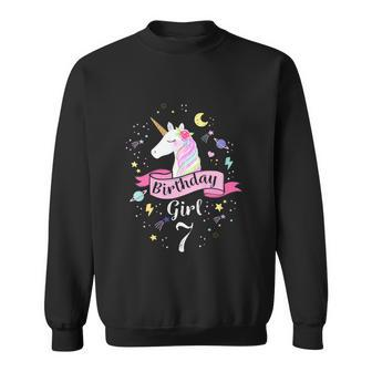 Kids 7 Year Old Girl Birthday Unicorn Shirt 7Th Birthday Sweatshirt - Monsterry AU