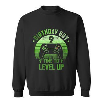 Kids 9Th Birthday Boy Time To Level Up 9 Years Old Boys Cool Gift Sweatshirt - Monsterry DE