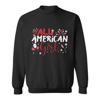 Kids All American Girl For Independence Day | Girls Patriotic Sweatshirt - Monsterry AU