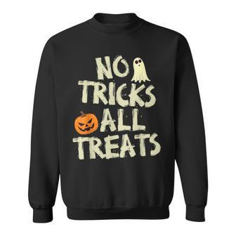 Kids Halloween No Tricks All Treats Ghost Trick Or Treat Sweatshirt - Seseable