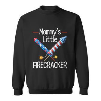 Kids Mommys Little Firecracker Cute 4Th Of July Toddlers Kids Sweatshirt - Monsterry