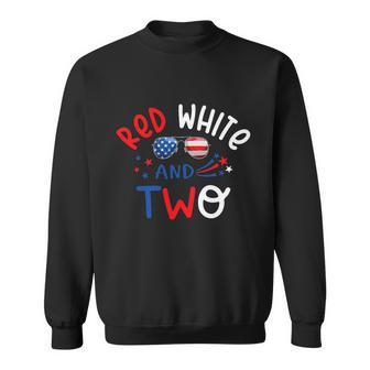 Kids Red White And Two 2Nd Birthday 4Th Of July Firework Boy Sweatshirt - Monsterry CA