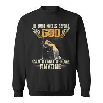 Knight Templar T Shirt - He Who Kneels Before God Can Stand Before Anyone - Knight Templar Store Sweatshirt - Seseable