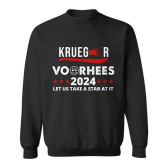 Krueger Voorhees 2024 Let Us Take A Stab At It Sweatshirt - Monsterry