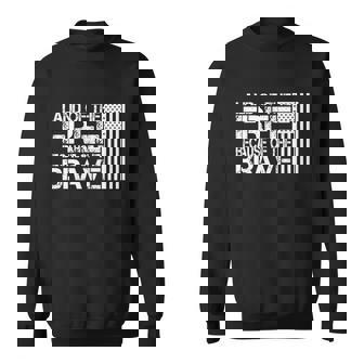 Land Of The Free Because Of The Brave Vintage Usa Flag Graphic Design Printed Casual Daily Basic Sweatshirt - Thegiftio