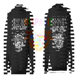 Latino Countries Flag Heart Hispanic Heritage Month Men Women Sweatshirt Graphic Print Unisex - Thegiftio