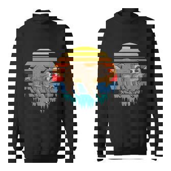 Lazy Sloth Retro Sunset Tshirt V2 Sweatshirt - Monsterry