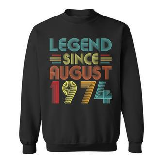 Legend Since August 1974 Vintage 48 Years Old 48Th Birthday Sweatshirt - Thegiftio UK