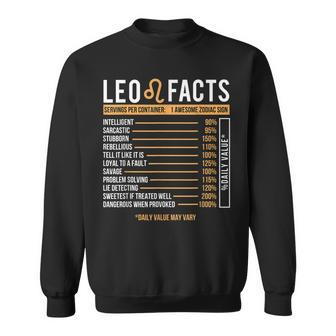 Leo Facts Zodiac Sign Astrology Birthday Horoscope Sweatshirt - Seseable