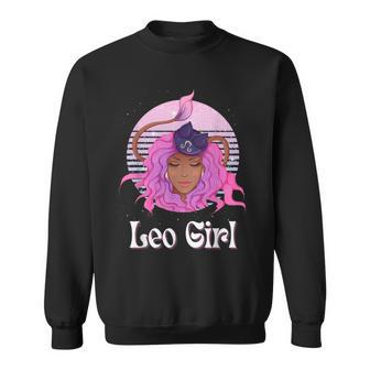 Leo Girl African American Kawaii Zodiac August Birthday Leo Sweatshirt - Seseable