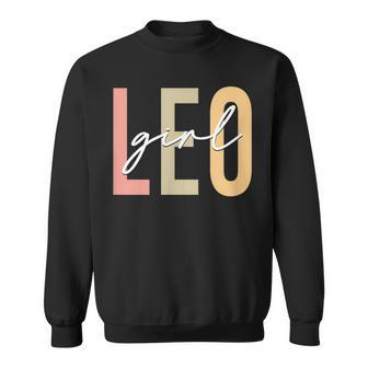 Leo Girl Boho Retro Vintage Zodiac Birthday Womens Sweatshirt - Thegiftio UK