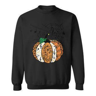 Leopard Pumpkin Music Teacher Funny Halloween Spooky Season Sweatshirt - Seseable