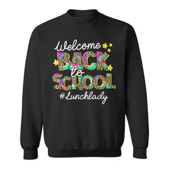 Leopard Welcome Back To School Lunch Lady Life Sweatshirt - Thegiftio UK
