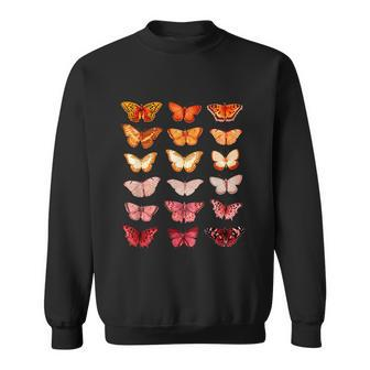 Lesbian Flag Color Butterfly Subtle Sapphic Pride Aesthetic Sweatshirt - Monsterry