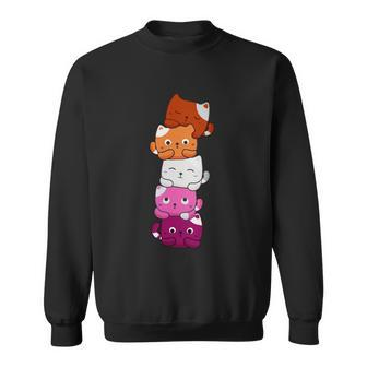 Lesbian Pride Cat Lgbt Gay Flag Cute Hers And Hers Funny Gift Sweatshirt - Thegiftio UK