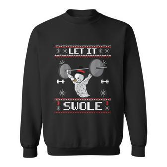 Let It Swole Ugly Christmas Sweater Funny Muscle Snowman Gym Graphic Design Printed Casual Daily Basic Sweatshirt - Thegiftio UK