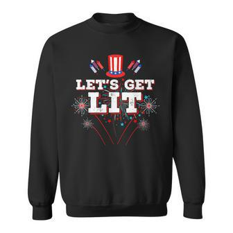 Lets Get Lit Fireworks Usa Independence Day 4Th Of July Sweatshirt - Seseable