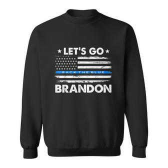 Lets Go Brandon Shirt Thin Blue Line Us Flag Sweatshirt - Monsterry