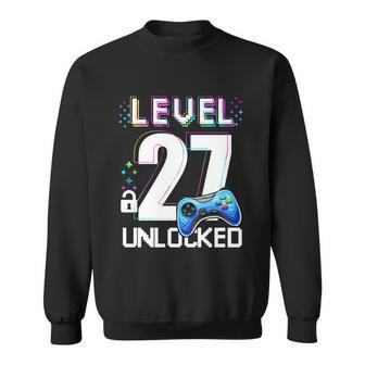 Level 27 Unlocked Video Game 27Th Birthday Boy Gamer Sweatshirt - Thegiftio UK