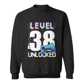 Level 38 Unlocked Video Game 38Th Birthday Boy Gamer Sweatshirt