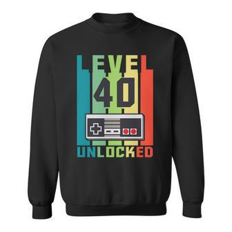 Level 40 Unlocked Funny Retro Gamer Birthday Sweatshirt - Monsterry UK