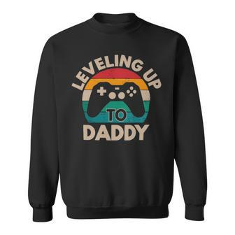 Leveling Up To Daddy 2021 Pregnancy Announcement Gift Idea To Husband Men Becoming A Daddy Baby Reveal Gift Fathers Day Sweatshirt - Thegiftio UK