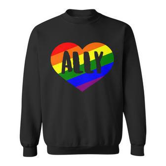 Lgbt Pride Love Ally Heart Sweatshirt - Monsterry UK