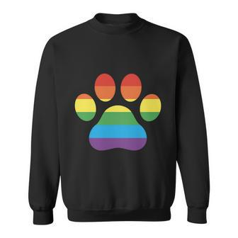 Lgbt Rainbow Pride Furry Dog Paw Pride Month Sweatshirt - Monsterry CA