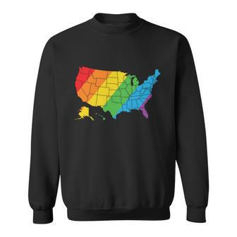 Lgbt United States Map Pride Month Sweatshirt - Monsterry UK
