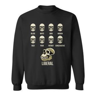 Liberal Monkey Black White Man Woman Rich Poor Patriot Conservative Sweatshirt - Monsterry CA