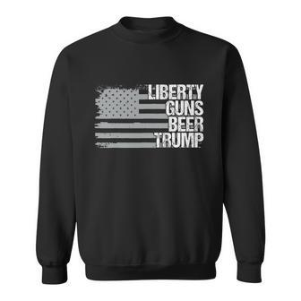 Liberty Guns Beer Trump Lgbt Gift For Supporters Dad Grandpa Veteran Us Flag Fun Sweatshirt - Thegiftio UK
