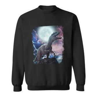 Lightning Moon Galaxy Trex Dinosaur Sweatshirt - Monsterry