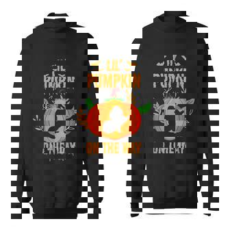 Lil Pumpkin On The Way Soon To Be Mom Halloween Graphic Design Printed Casual Daily Basic Sweatshirt - Thegiftio