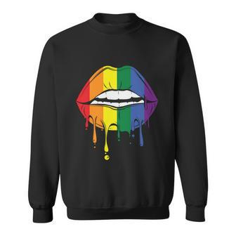 Lips Lgbt Gay Pride Lesbian Bisexual Ally Quote V2 Sweatshirt - Monsterry DE