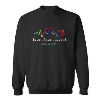Live Love Accept Autism Awareness Sweatshirt - Monsterry UK