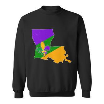 Louisiana Mardi Gras Fleur De Lis Sweatshirt - Monsterry DE