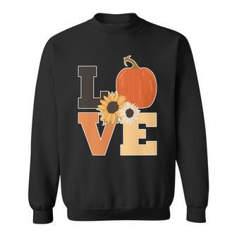 Love Autumn Floral Pumpkin Fall Season Graphic Design Printed Casual Daily Basic Sweatshirt
