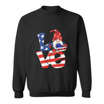 Love Gnome American Flag Funny 4Th Of July Sweatshirt - Monsterry