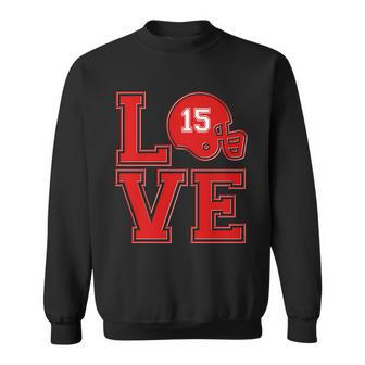Love Kansas City Kc Football No15 Mahomes Fan Sweatshirt - Monsterry