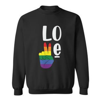 Love Peace Lgbt Gay Pride Lesbian Bisexual Ally Quote Sweatshirt - Monsterry DE