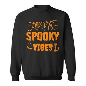 Love Spooky Vibes Easy Halloween Costume Halloween Outfit Sweatshirt - Seseable