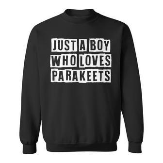 Lovely Funny Cool Sarcastic Just A Boy Who Loves Parakeets Sweatshirt - Thegiftio UK