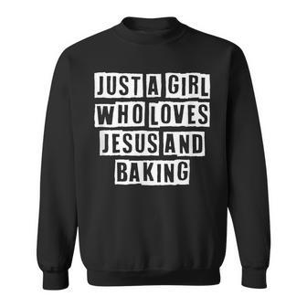 Lovely Funny Cool Sarcastic Just A Girl Who Loves Jesus And Sweatshirt - Thegiftio UK