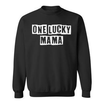 Lovely Funny Cool Sarcastic One Lucky Mama Sweatshirt - Thegiftio UK