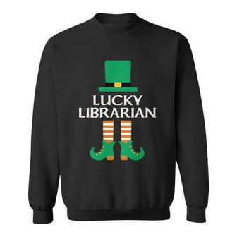 Lucky Librarian St Patricks Day Leprechaun Book Lover Read Gift Graphic Design Printed Casual Daily Basic Sweatshirt - Thegiftio UK