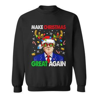 Make Christmas Great Again Funny Trump Ugly Christmas Men Graphic Design Printed Casual Daily Basic Sweatshirt - Thegiftio UK