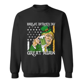Make St Patricks Day Great Again Trump Leprechaun Us Flag Gift Graphic Design Printed Casual Daily Basic Sweatshirt - Thegiftio UK