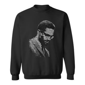 Malcolm X Black And White Portrait Sweatshirt - Monsterry